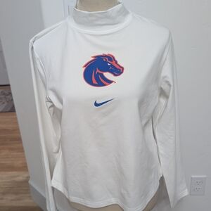 Nike White Long Sleeve Top with Blue and Orange Logo